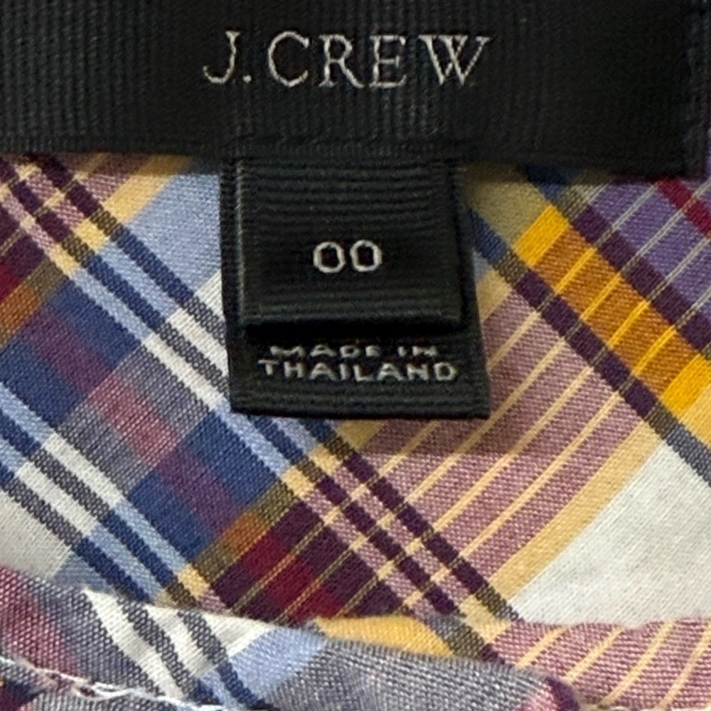 J. Crew Multicolor Plaid Ruffle Blouse - Picture 9 of 13